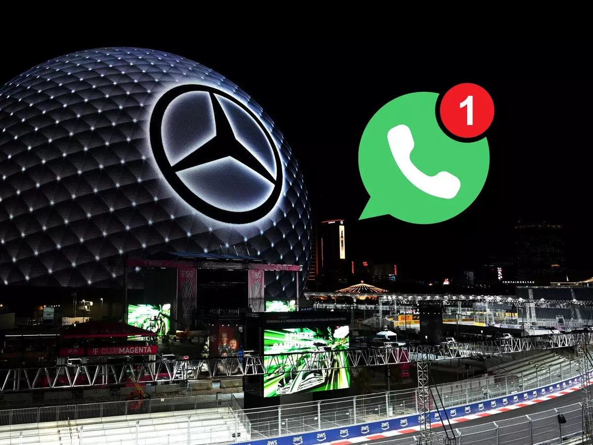 Mercedes und WhatsApp (Fotomontage) Foto zur News: Mit WhatsApp auf den Mercedes: Meta-Konzern steigt in die Formel 1 ein!