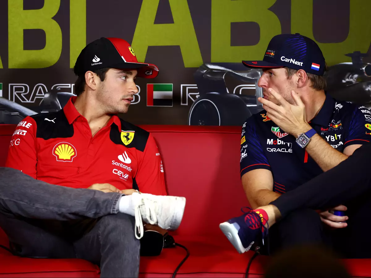 Charles Leclerc, Max Verstappen Foto zur News: Verstappen widerspricht Leclerc: Hätte Vegas auch ohne Safety-Car gewonnen