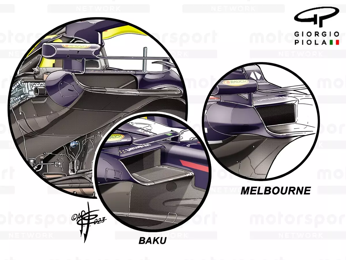 Seitenkasten-Lufteinlass beim Red Bull RB19 aus der Formel-1-Saison 2023 Foto zur News: Formel-1-Technik: Die Evolution des Red Bull RB19 in der Saison 2023