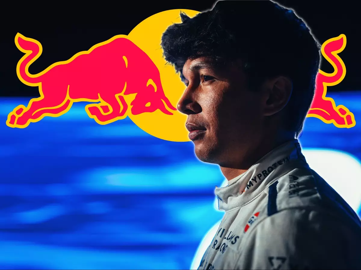Alexander Albon vor Red-Bull-Logo Foto zur News: Windsor-Gerücht: Hat Red Bull Albon wirklich einen Vertrag angeboten?