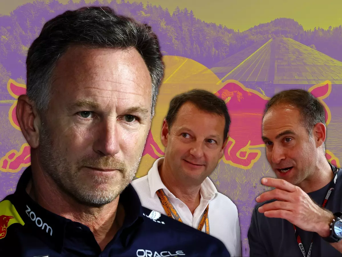 Christian Horner, Teamchef von Red Bull Racing, mit Franz Watzlawick und Oliver Mintzlaff, CEOs der Red Bull GmbH Foto zur News: "Der Wind dreht": Fliegt Christian Horner jetzt doch raus?