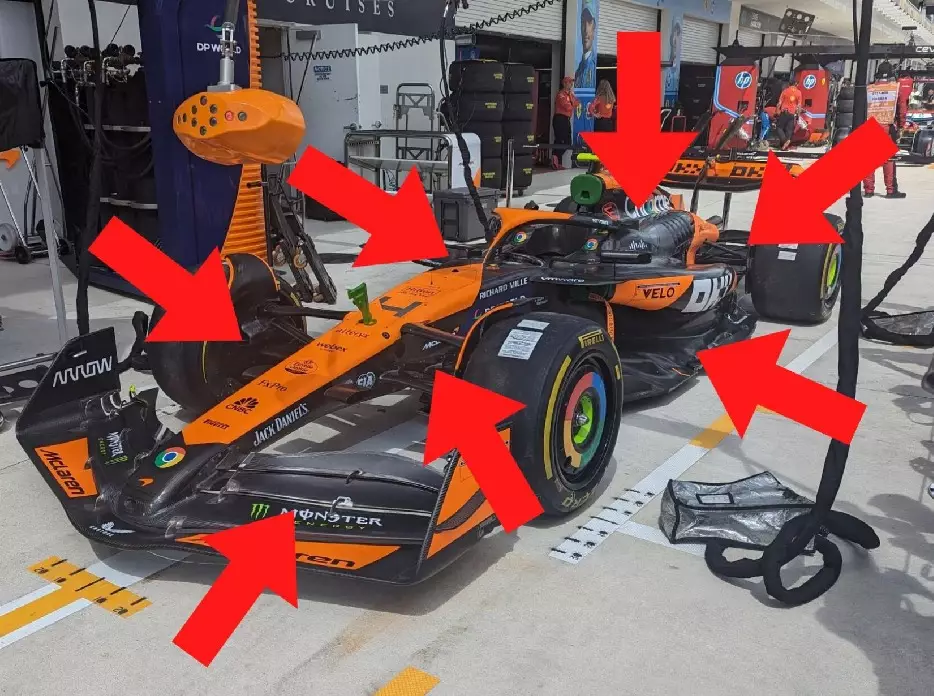 Die umfangreichen Updates am McLaren MCL38 beim Formel-1-Rennen in Miami 2024 Foto zur News: Updates Miami: Ist das schon eine B-Version, McLaren?
