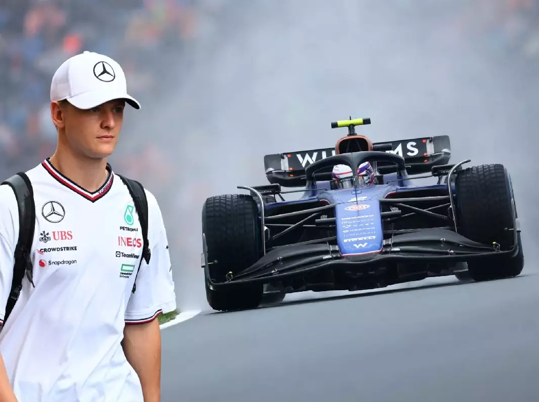 Mick Schumacher neben dem Williams FW46 von Logan Sargeant (Fotomontage) Foto zur News: Sebastian Vettel erklärt: Was für Mick Schumacher spricht bei Williams