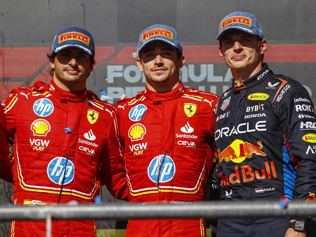 Charles Leclerc, Carlos Sainz, Max Verstappen Foto zur News: Ferrari-Pace "unglaublich": Marko räumt nach Doppelsieg "Fehleinschätzung" ein