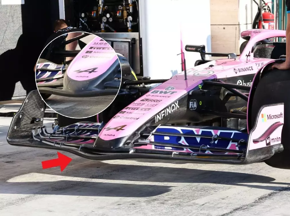 Nasen- und Frontflügel-Update am Alpine A524 beim Formel-1-Rennen in Katar 2024 Foto zur News: Updates Katar: Alpine baut nochmal um an Nase und Frontflügel