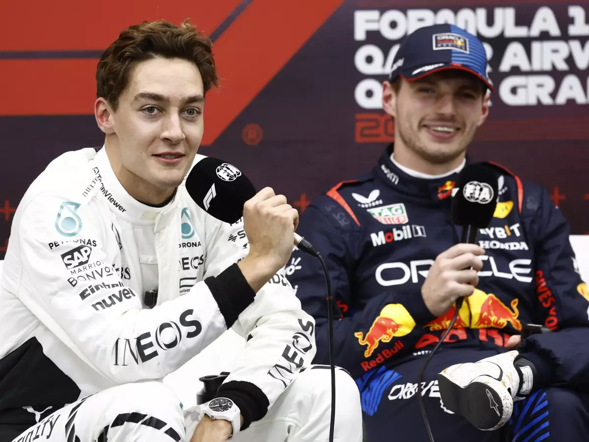 George Russell, Max Verstappen Foto zur News: "Vielleicht eine Abmachung für Netflix": Max vs. George wie Piquet vs. Mansell?