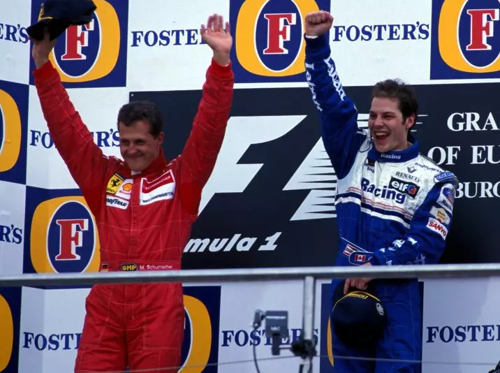 Michael Schumacher, Jacques Villeneuve, David Coulthard Foto zur News: Fotostrecke: Erster und letzter Formel-1-Sieg auf derselben Strecke