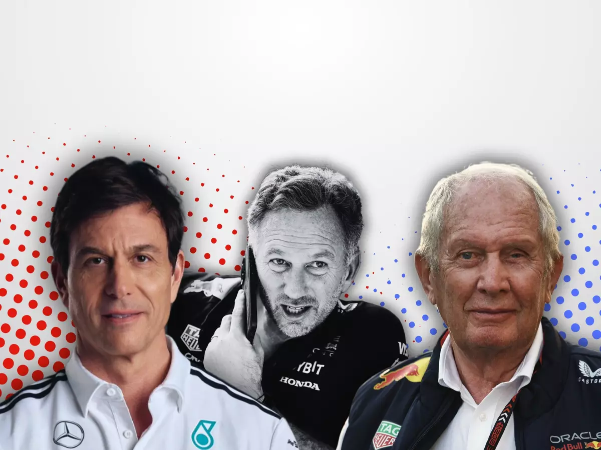 Toto Wolff, Christian Horner und Helmut Marko (Fotomontage) Foto zur News: Helmut Marko #AND# Toto Wolff: Warum ihr Streit vergeben und vergessen ist