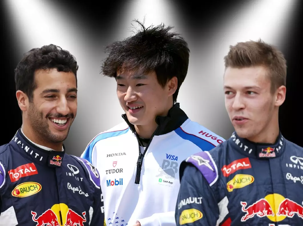 Daniel Ricciardo, Yuki Tsunoda, Daniil Kwjat Foto zur News: Tsunoda vor Red-Bull-Debüt: So schlugen sich seine Vorgänger im ersten Rennen