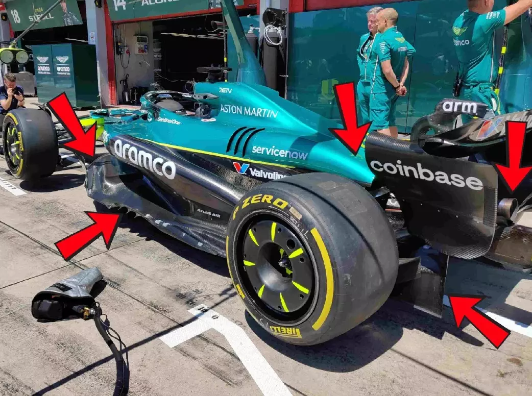 Die Updates am Aston Martin AMR25 beim Formel-1-Rennen in Imola 2025 Foto zur News: Updates Imola: Aston Martin baut (fast) komplett um