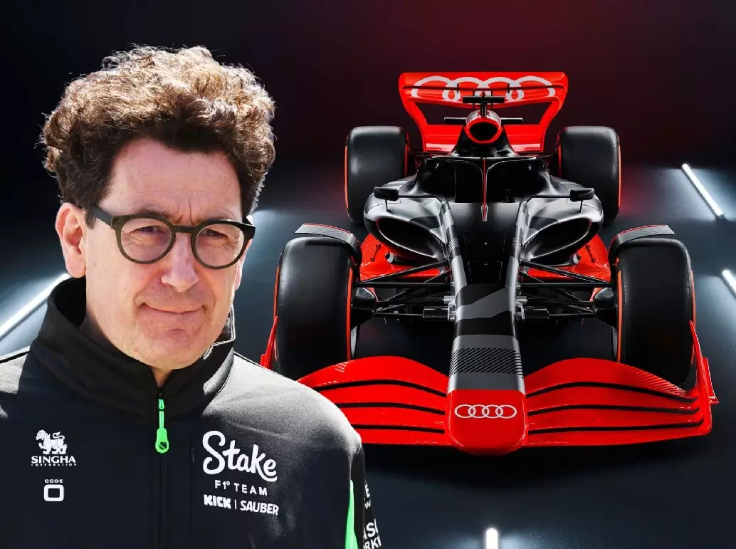 Sauber-Geschäftsführer Mattia Binotto vor einer Audi-Designstudie (Fotomontage) Foto zur News: Mattia Binotto: Das ist der Audi-Masterplan in der Formel 1