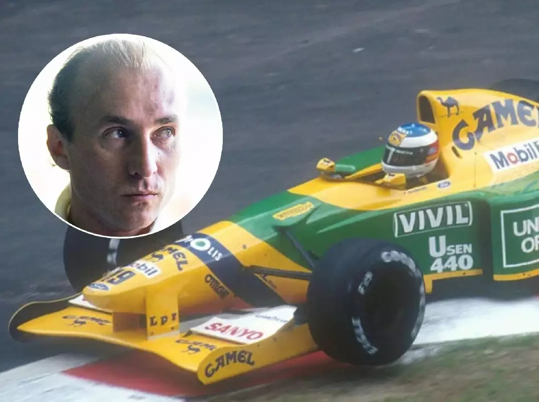 Fotomontage: Perry McCarthy neben dem Benetton B192 von Michael Schumacher Foto zur News: Ein Satz von Schumacher - und Perry McCarthy riskierte alles