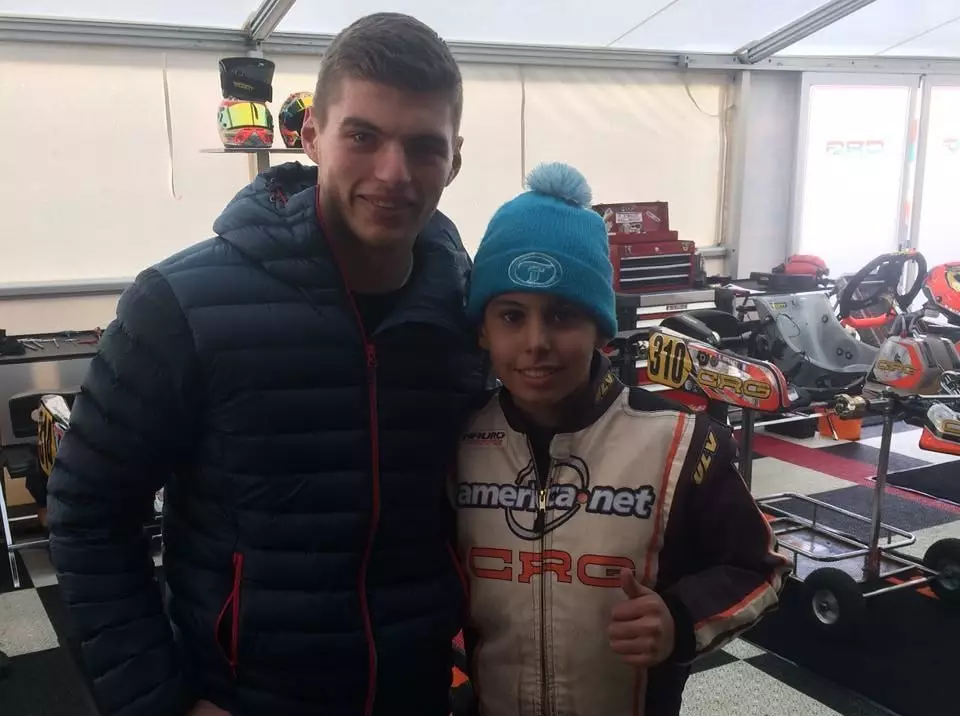 Max Verstappen und Gabriel Bortoleto auf der Adria-Kartbahn im Januar 2017 Foto zur News: Altes Kart-Foto: Verstappen erinnert sich an ersten Kontakt mit Bortoleto