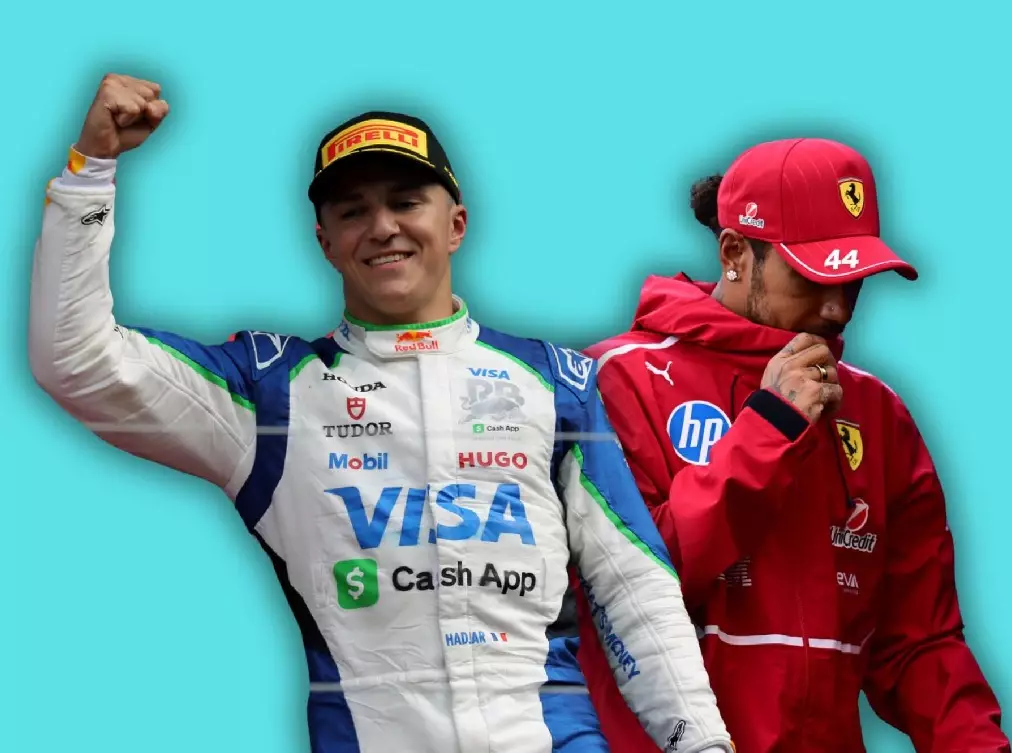 Fotomontage: Isack Hadjar und Lewis Hamilton in Zandvoort 2025 Foto zur News: Fahrernoten Niederlande: Hadjar top, Hamilton Flop!