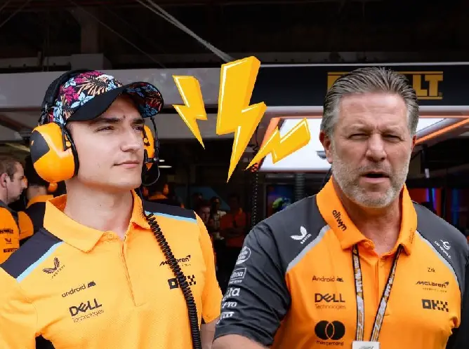 Alex Palou und Zak Brown (Fotomontage) Foto für die Nachricht: McLaren vs. Alex Palou: Millionenklage wird jetzt verhandelt