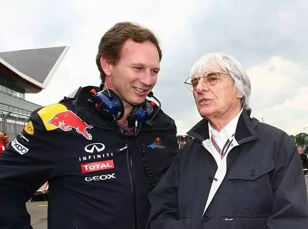 Christian Horner (Teamchef), Bernie Ecclestone (Formel-1-Chef) Foto zur News: Horner über Stil und Katergetränke