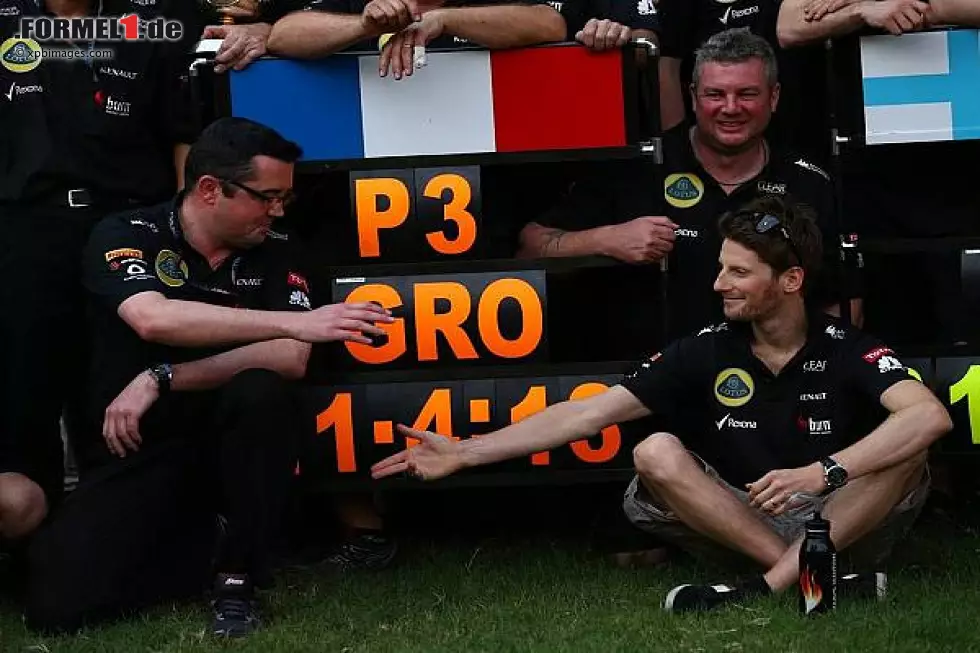 Eric Boullier, Romain Grosjean Foto zur News: Eric Boullier, Romain Grosjean