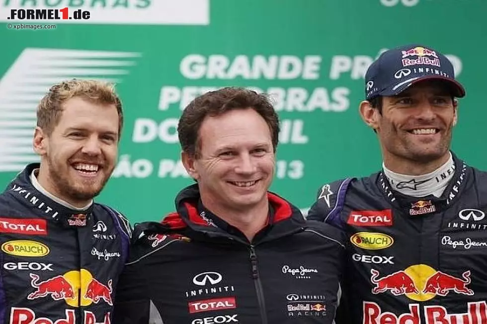 Foto zur News: Sebastian Vettel, Christian Horner, Mark Webber