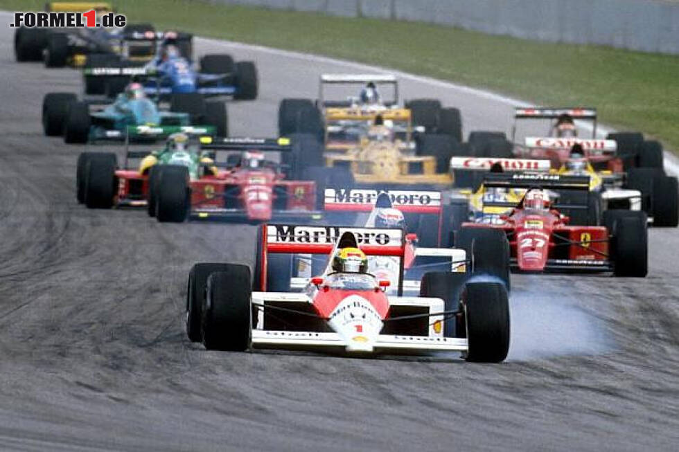 Foto zur News: Ayrton Senna und Alain Prost in Imola 1989