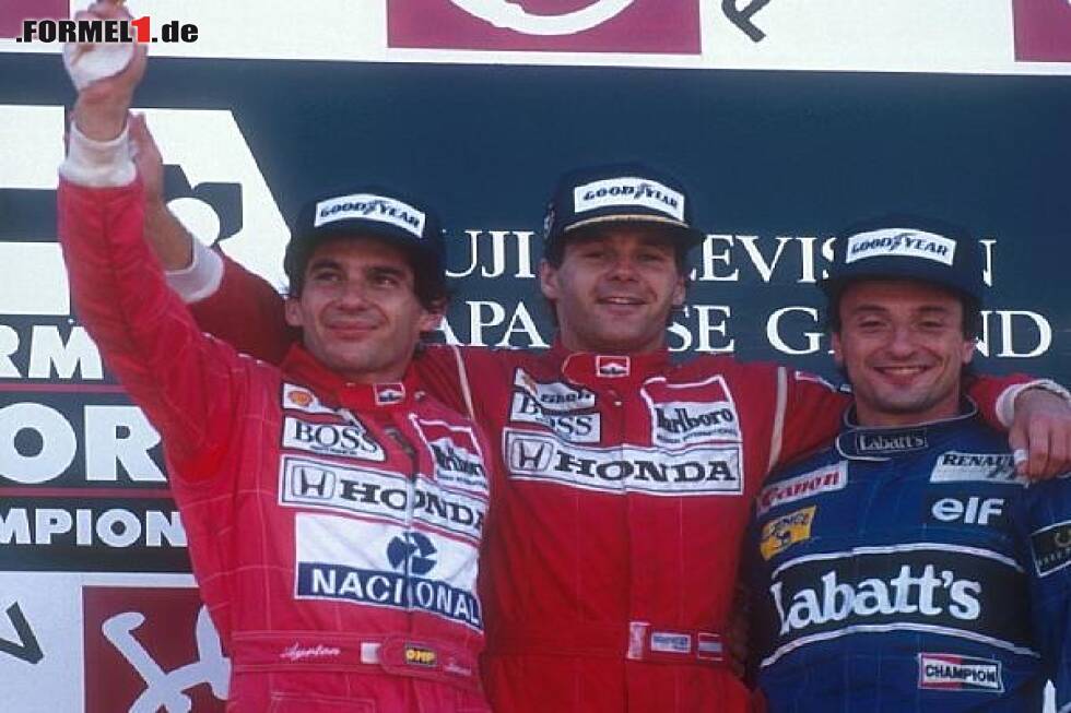 Foto zur News: Ayrton Senna, Gerhard Berger, Ricciardo Patrese