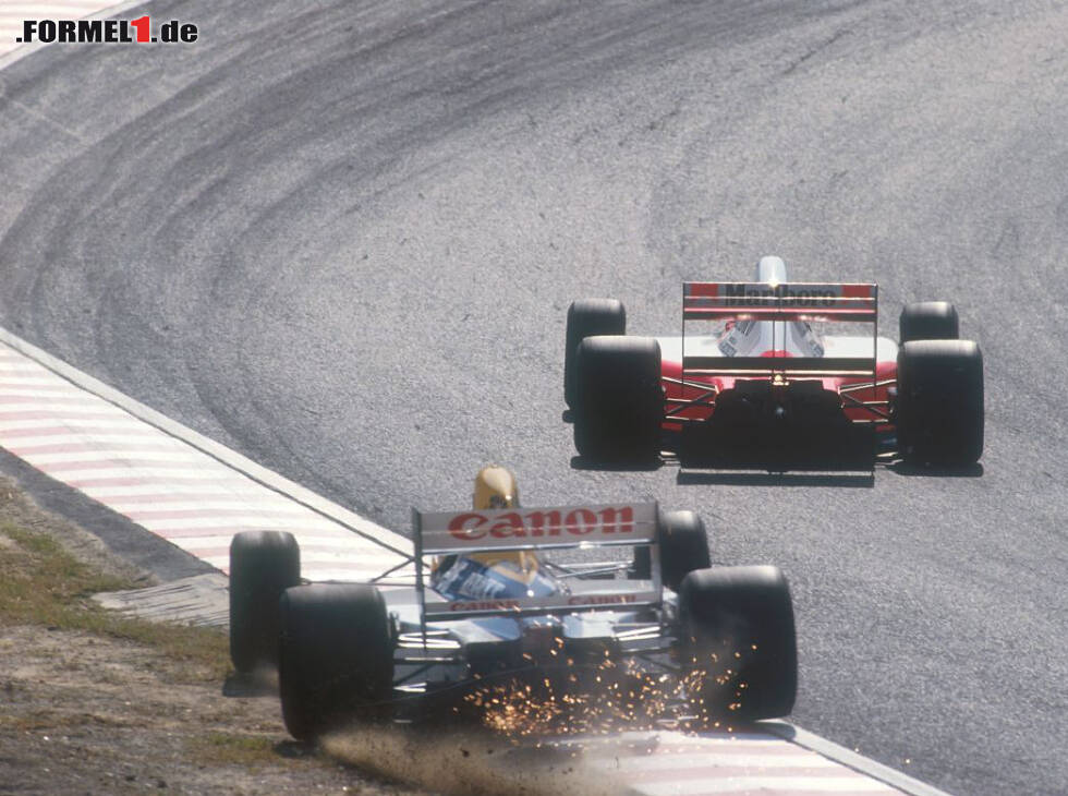 Foto zur News: Ayrton Senna und Nigel Mansell in Suzuka 1991