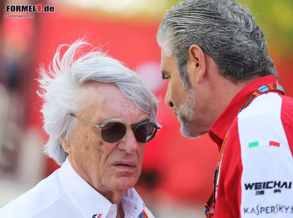 Foto zur News: Bernie Ecclestone, Maurizio Arrivabene