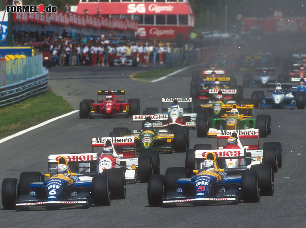 Foto zur News: Riccardo Patrese, Nigel Mansell, Gerhard Berger, Mika Häkkinen, Jean Alesi