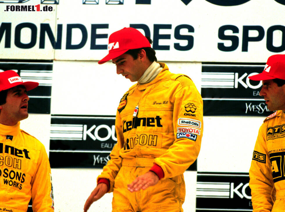 Foto zur News: Martin Donnelly, Damon Hill und Roland Ratzenberger auf dem Formel-3-Podium in Spa 1987