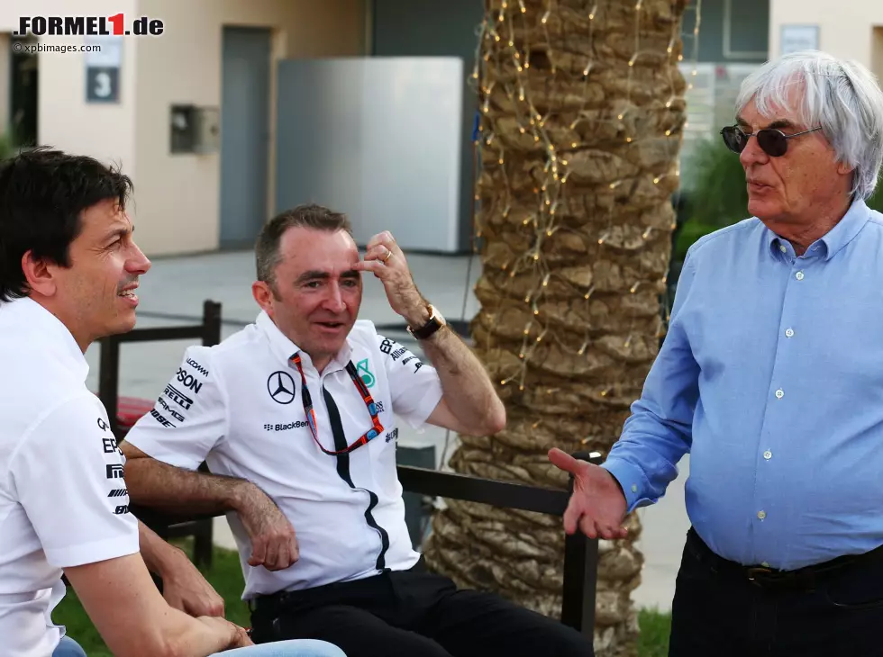 Foto zur News: Toto Wolff, Bernie Ecclestone, Paddy Lowe