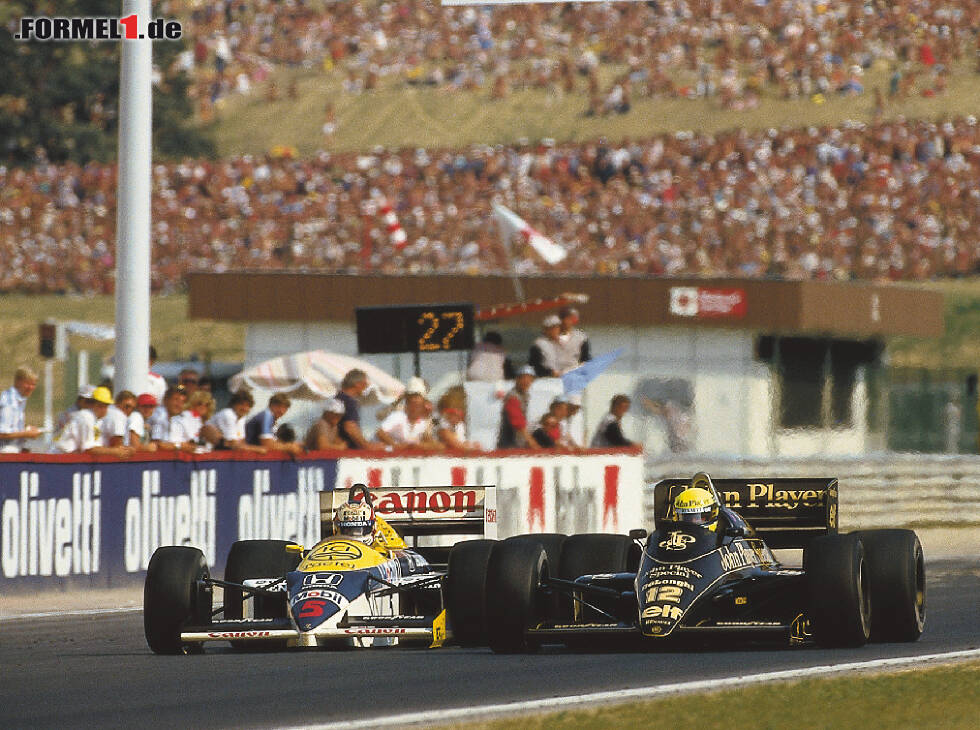 Foto zur News: Nigel Mansell Ayrton Senna Ungarn 1986
