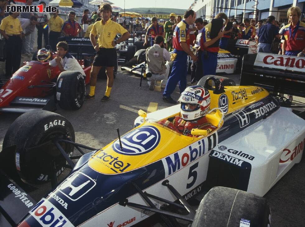 Foto zur News: Nigel Mansell, Michele Alboreto