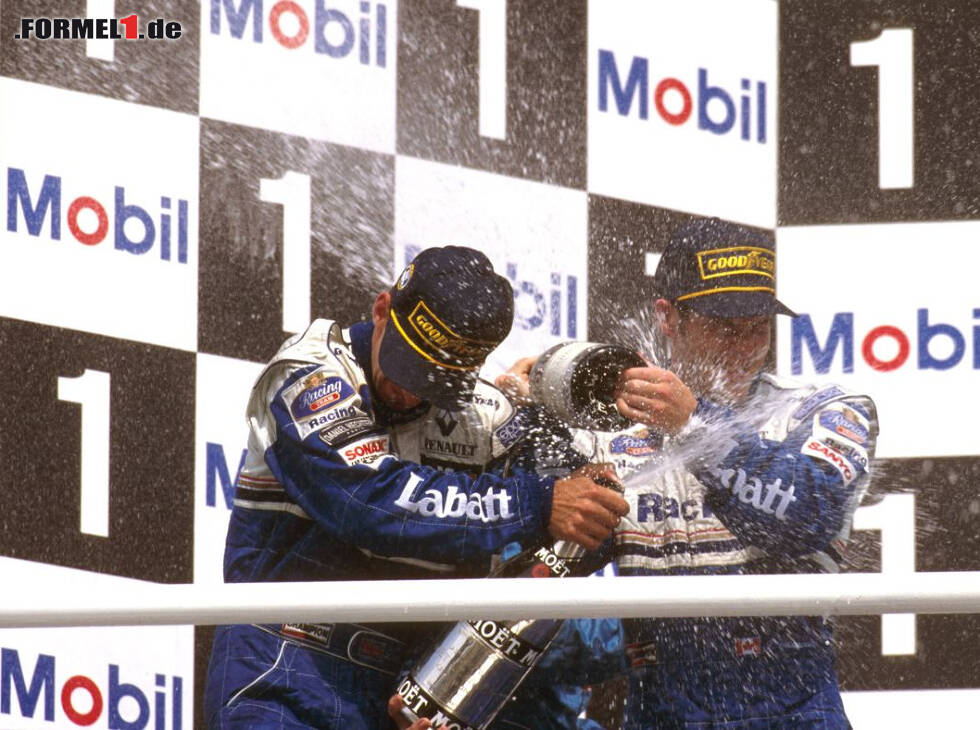 Foto zur News: Damon Hill und Jacques Villeneuve in Hockenheim 1996