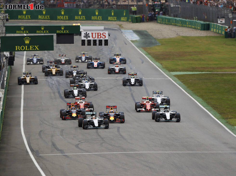 Foto zur News: Lewis Hamilton, Daniel Ricciardo, Nico Rosberg, Max Verstappen