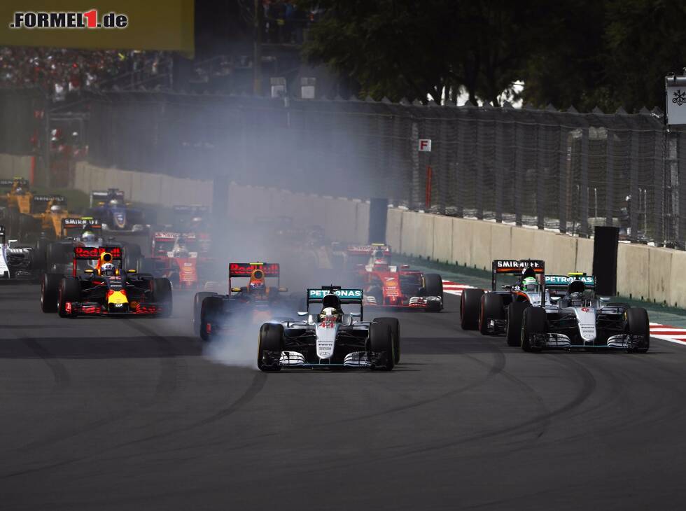 Foto zur News: Lewis Hamilton, Nico Rosberg, Max Verstappen, Nico Hülkenberg, Daniel Ricciardo