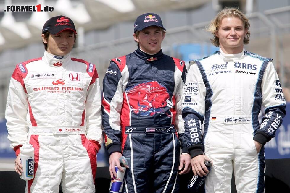 Foto zur News: Yuji Ide, Scott Speed, Nico Rosberg