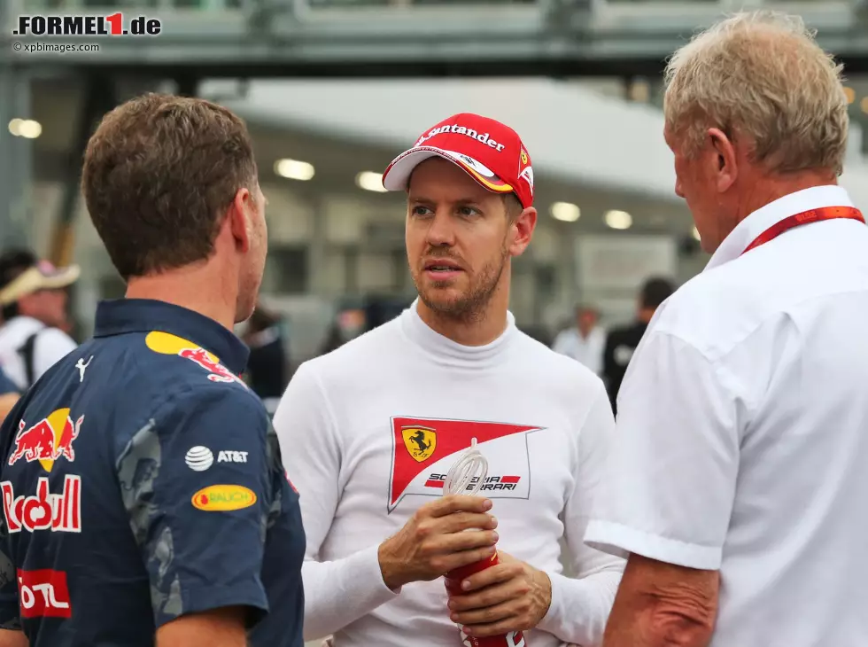 Christian Horner, Sebastian Vettel, Helmut Marko Foto zur News: Christian Horner, Sebastian Vettel, Helmut Marko