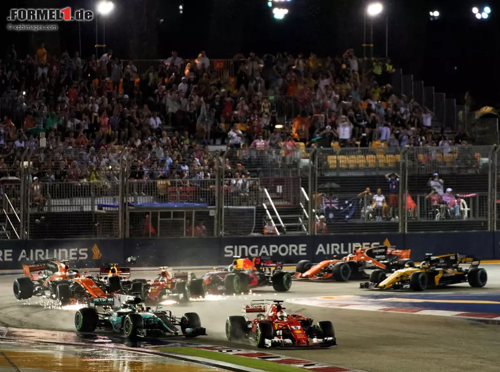 Foto zur News: Sebastian Vettel, Lewis Hamilton, Max Verstappen, Fernando Alonso, Kimi Räikkönen