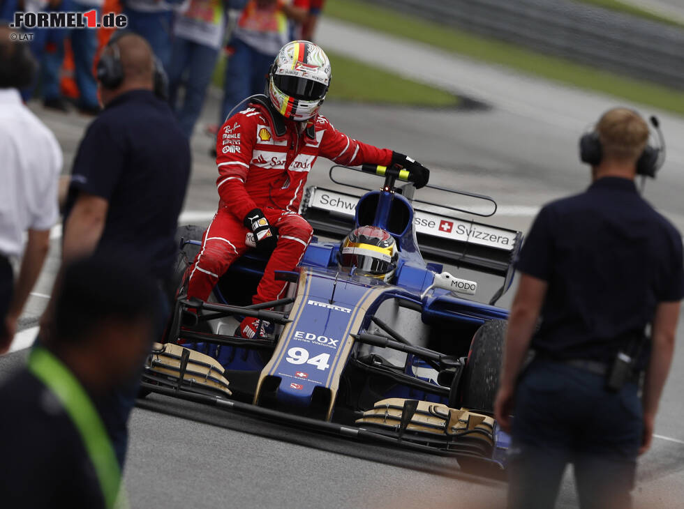 Foto zur News: Sebastian Vettel, Pascal Wehrlein, Lance Stroll