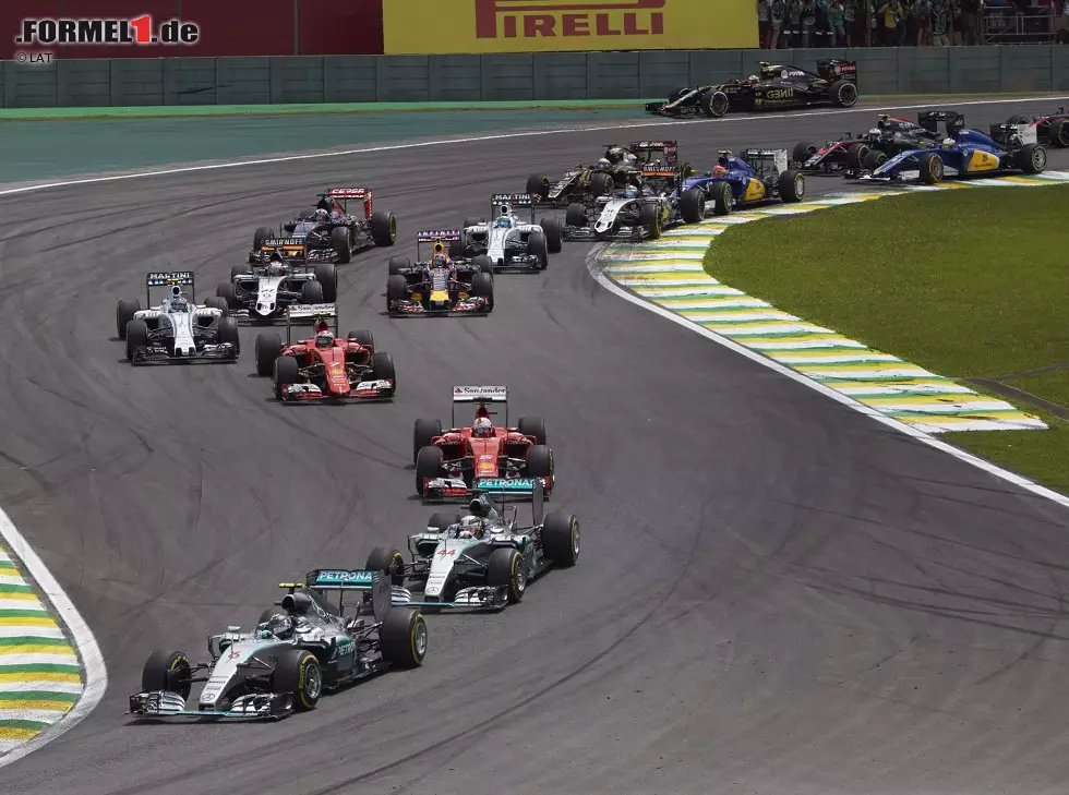 Foto zur News: Nico Rosberg, Lewis Hamilton, Sebastian Vettel, Kimi Räikkönen, Valtteri Bottas