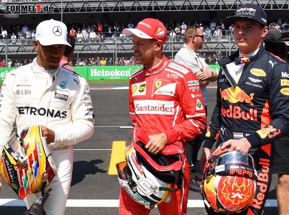 Foto zur News: Lewis Hamilton, Sebastian Vettel, Max Verstappen