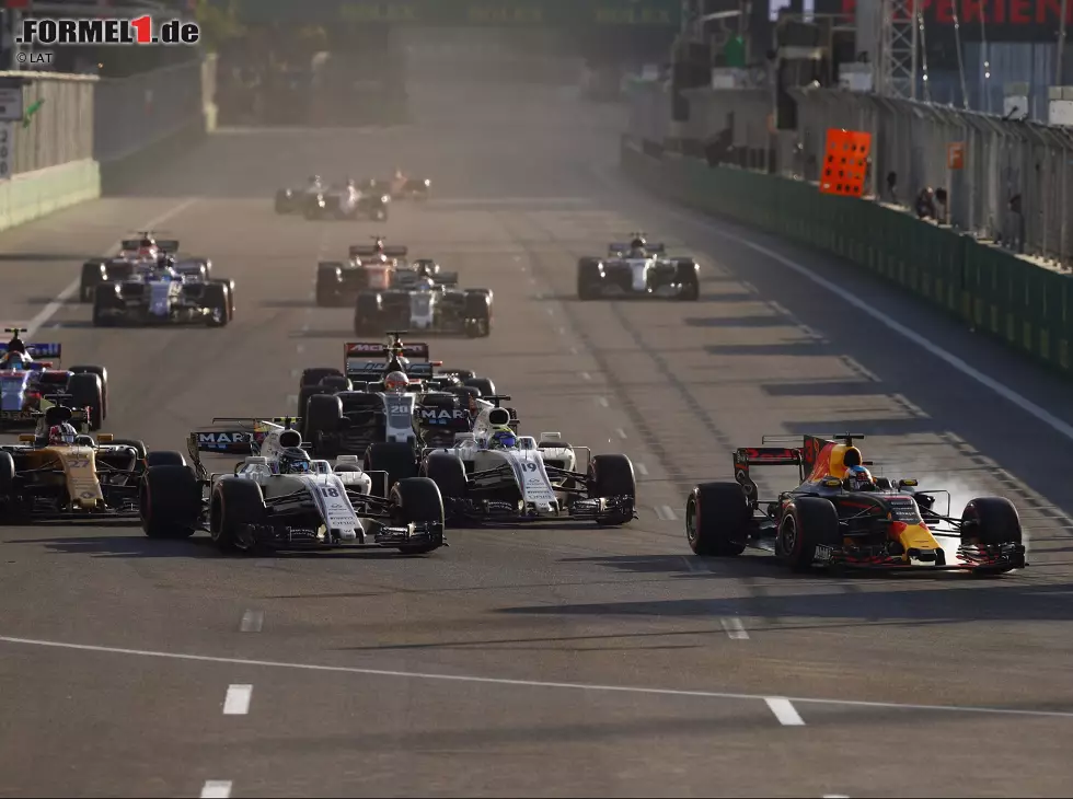 Foto zur News: Daniel Ricciardo, Lance Stroll, Felipe Massa