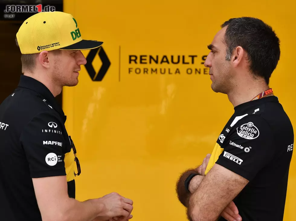 Foto zur News: Nico Hülkenberg, Cyril Abiteboul