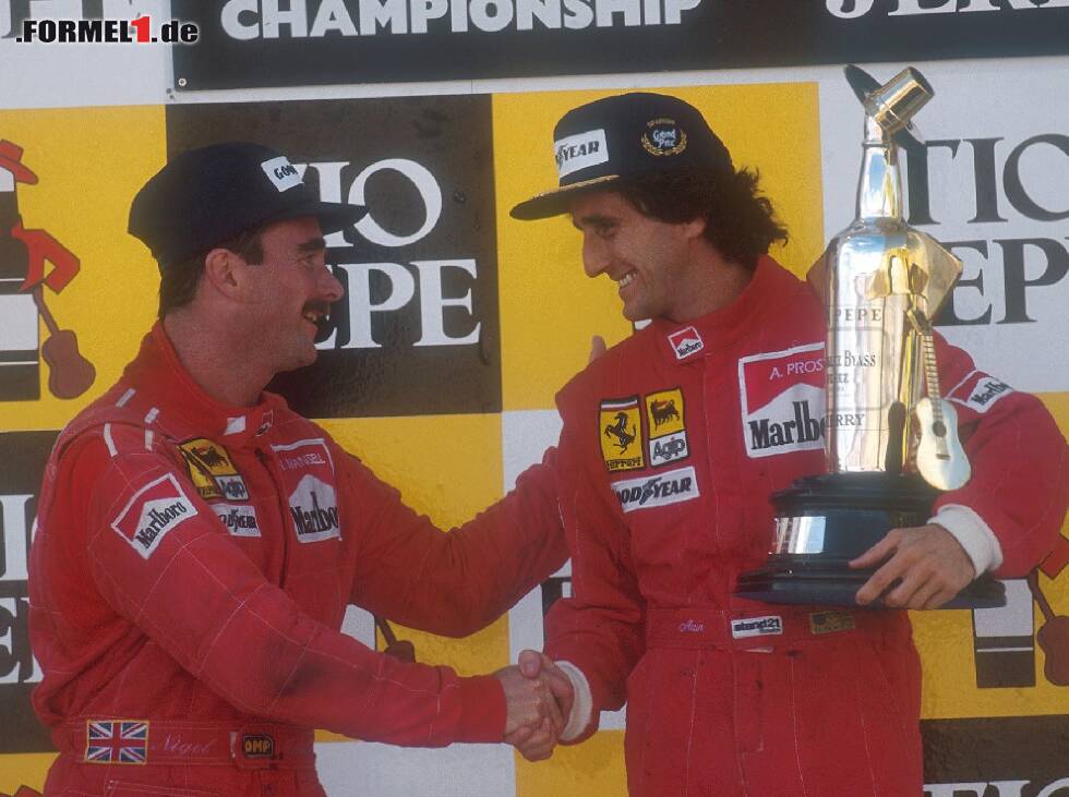 Foto zur News: Alain Prost, Nigel Mansell
