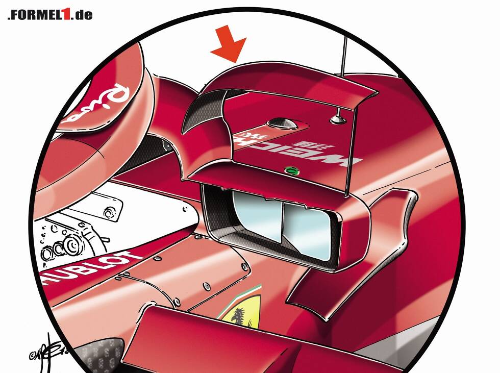 Foto zur News: Ferrari, Rückspiegel, Halo