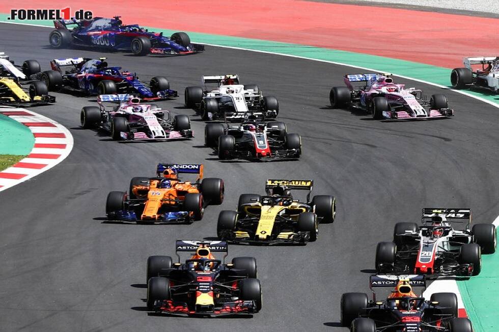 Foto zur News: Kimi Räikkönen, Max Verstappen, Daniel Ricciardo, Kevin Magnussen, Carlos Sainz, Fernando Alonso, Stoffel Vandoorne