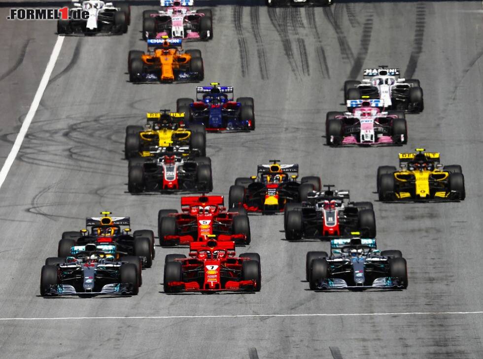 Foto zur News: Valtteri Bottas, Lewis Hamilton, Kimi Räikkönen, Max Verstappen, Sebastian Vettel, Romain Grosjean