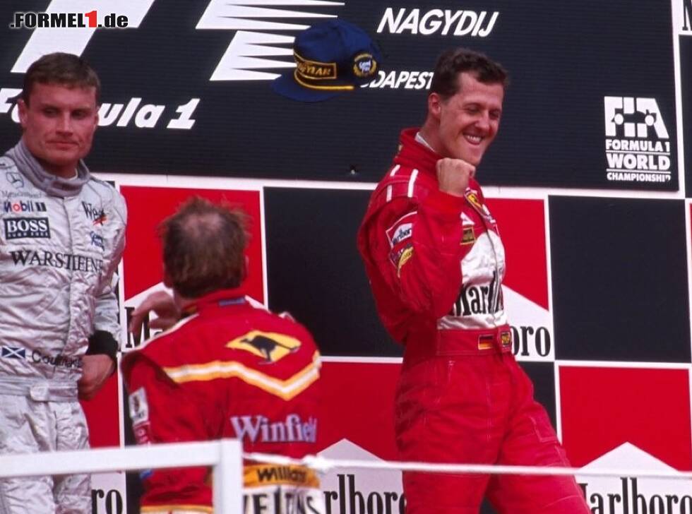 Foto zur News: Michael Schumacher, David Coulthard, Jacques Villeneuve, Henning Solberg