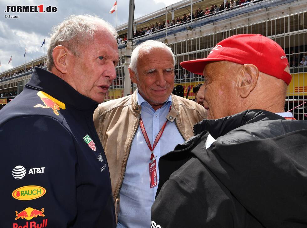 Foto zur News: Helmut Marko, Dietrich Mateschitz, Niki Lauda