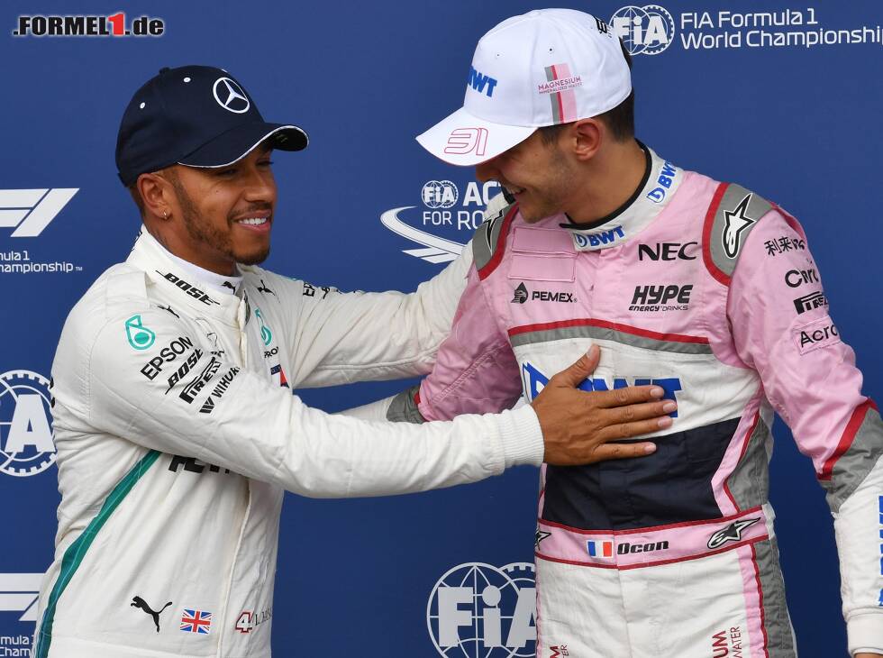 Foto zur News: Lewis Hamilton, Esteban Ocon
