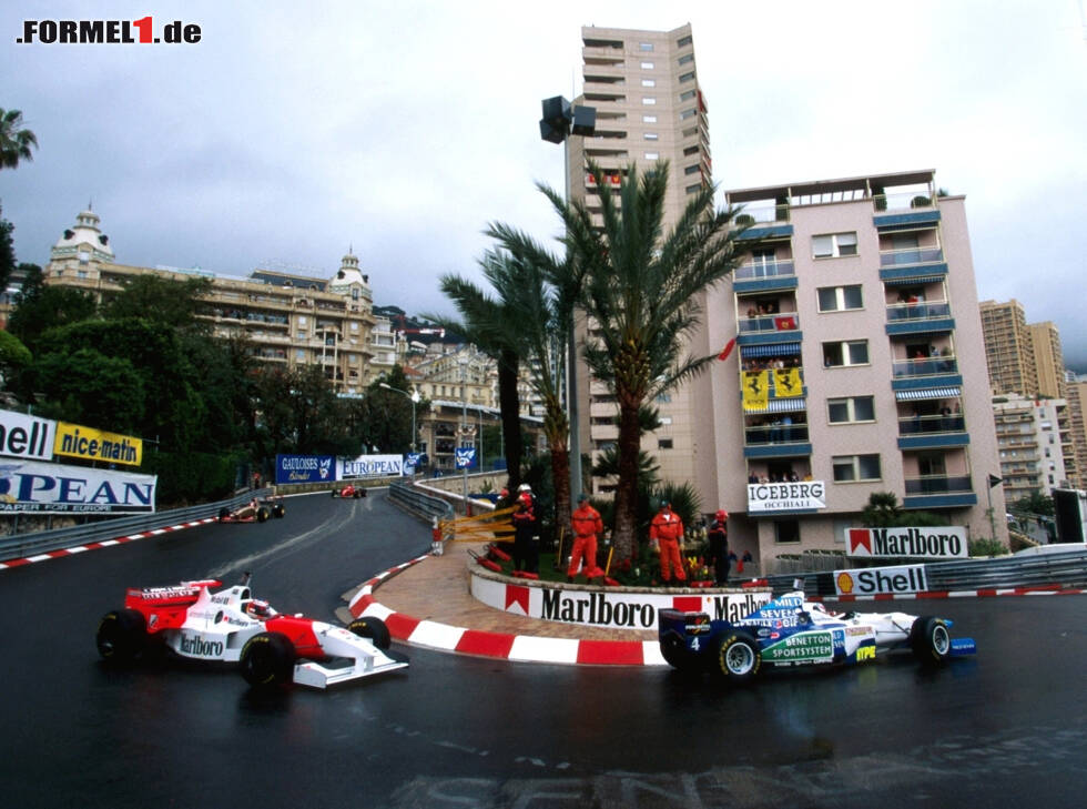 Foto zur News: Gerhard Berger, David Coulthard, Michael Schumacher